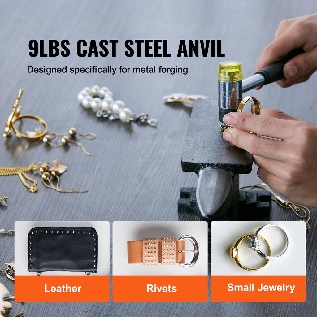 SucceBuy Single Horn Anvil Cast Steel Anvil High Hardness Rugged Round Horn Anvil Blacksmith Compact Design and Stable Base