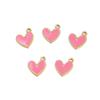 10pcs Gold Plated 10*12mm Stainless Steel Charm Enamel Heart Pendants Mixed Accessories For DIY Necklaces Making Findings