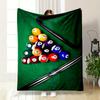 Triangle Arrangement of Colorful Billiard Balls On a Green Table. for All Seasons Blanket Lunch Break Throw Gift