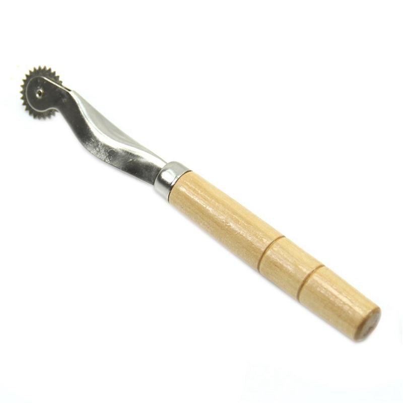 

2Pc Wood Handle Overneedle Wheel Leather Needle Spacing Paper Perforating Tool Roulette 2Mm-B61B