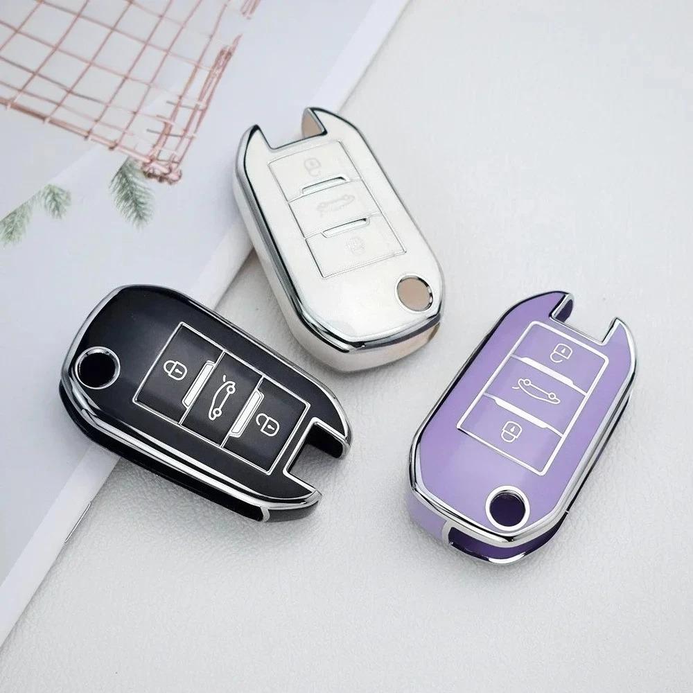 TPU Auto Schlüsselhülle Fernbedienungsabdeckung Für Peugeot 208 308 T9 508 2008 Für Citroen C4 Für Opel Corsa Crossland X Auto Zubehör