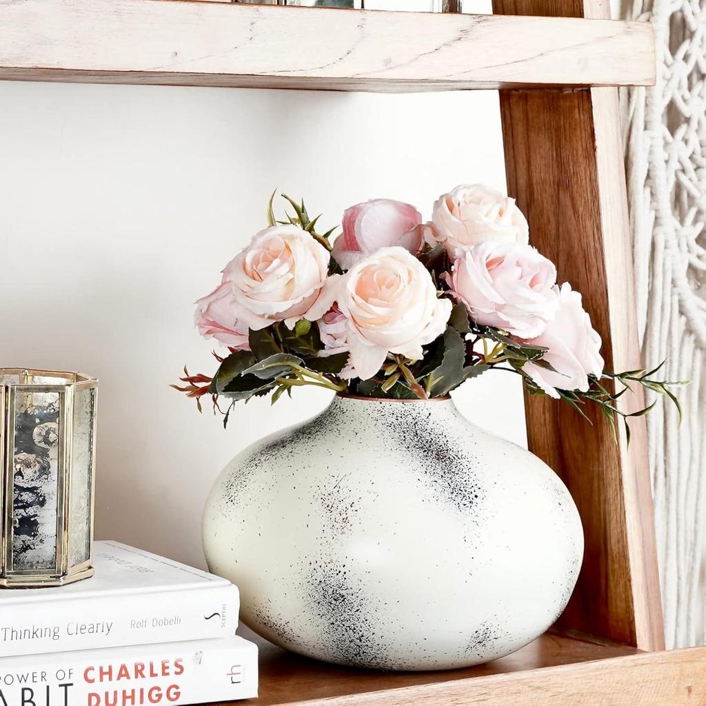 Metal Flower Vase For Home Decor Bedroom Living Room Office Wedding | Table Decorative Item For Festivals  (Flower Not Included)
