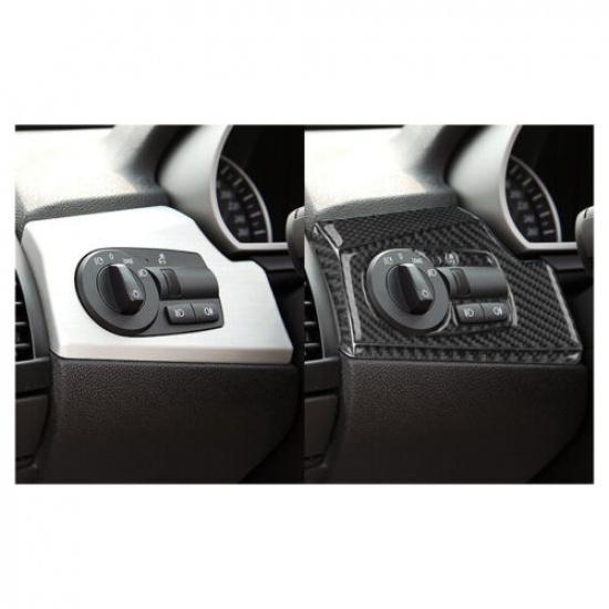 6Pcs Carbon Fiber Headlight Switch Panel Trim Sticker For BMW Z4 E85 E86 2003-08