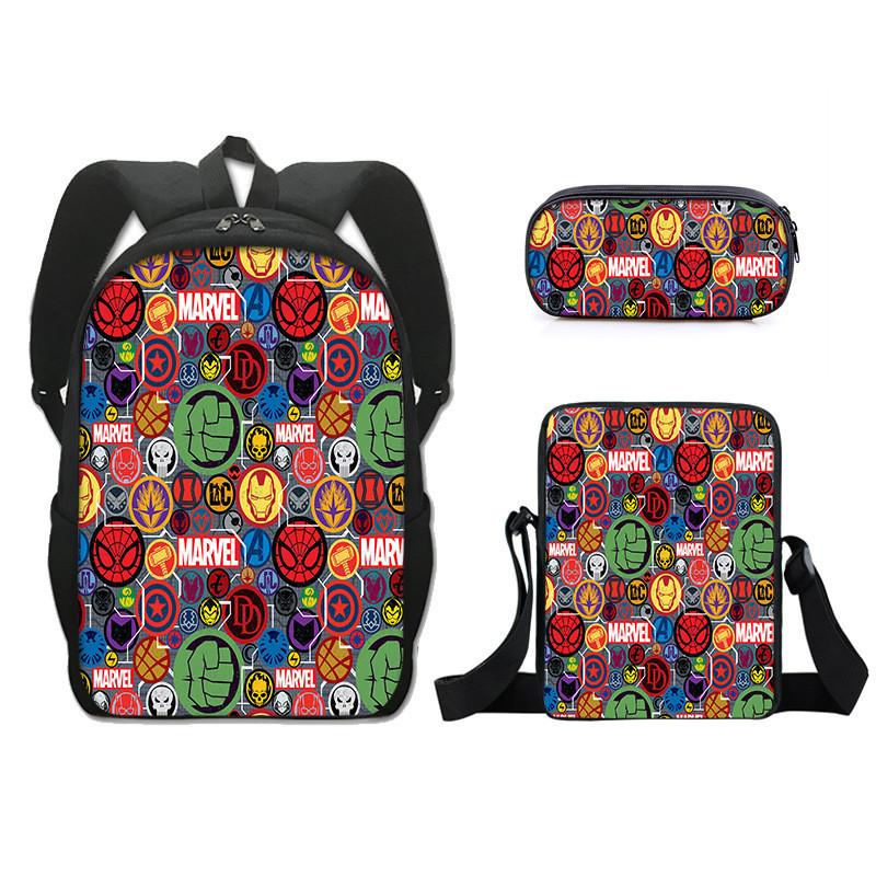 Backpack Spiderman Cartoon Collection Shoulder Bag Pencil Case For School Days
