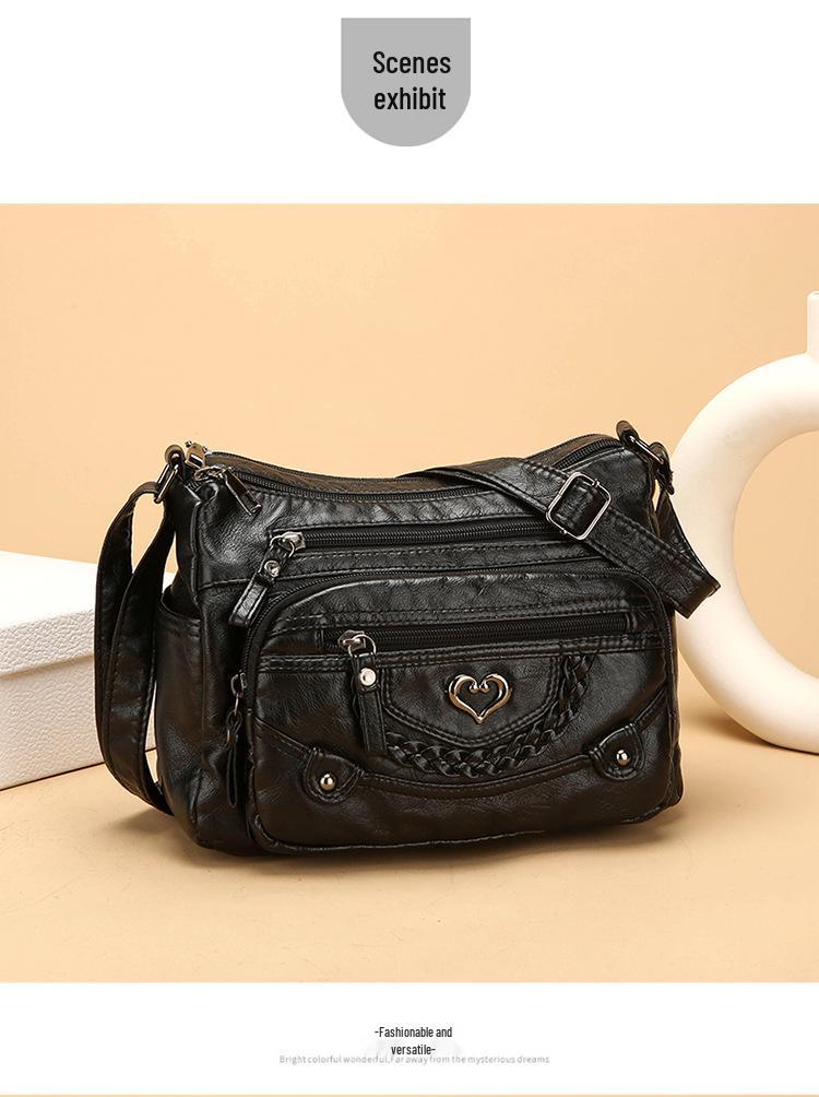2025 Women's Crossbody Bag: Fashionable, Multi-Pocket, Large Capacity, Single Shoulder Bag for Middle-Aged Mothers