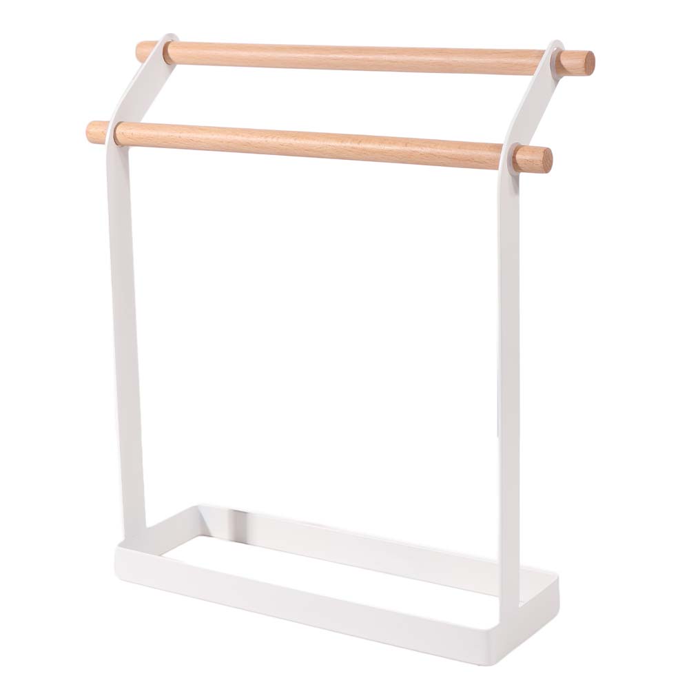 Stable Vertical Towel Holder Double Bar Washcloth Dishcloth Hanger  for Home