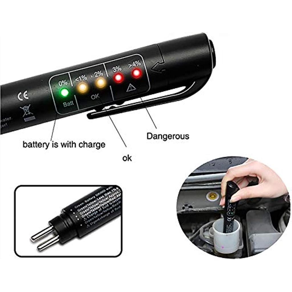 Brake Liquid Tester 5 Led Automatic Diagnostic Brakes Test Pen Portable Vehicle Auto Brake Tester For Dot3 Dot4