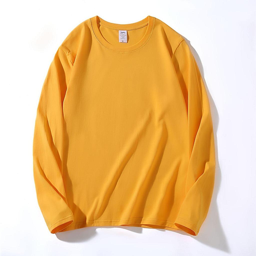 220g Heavyweight Pure Cotton Unisex Long Sleeve T-shirt - Loose Fit Solid Color Casual Sweatshirt