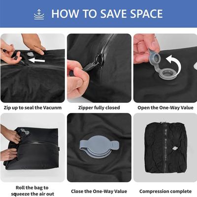 Bolsa de Compresión al Vacío para Equipaje para Ropa, Mochilas y Bolsas de Mano, Bolsa Sellada al Vacío de Viaje para Viajes en Moto, Viajes de Negocios