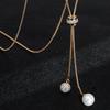 Long Stunning Box Chain Necklace For Women Featuring Alloy Pendant In Silver Gold