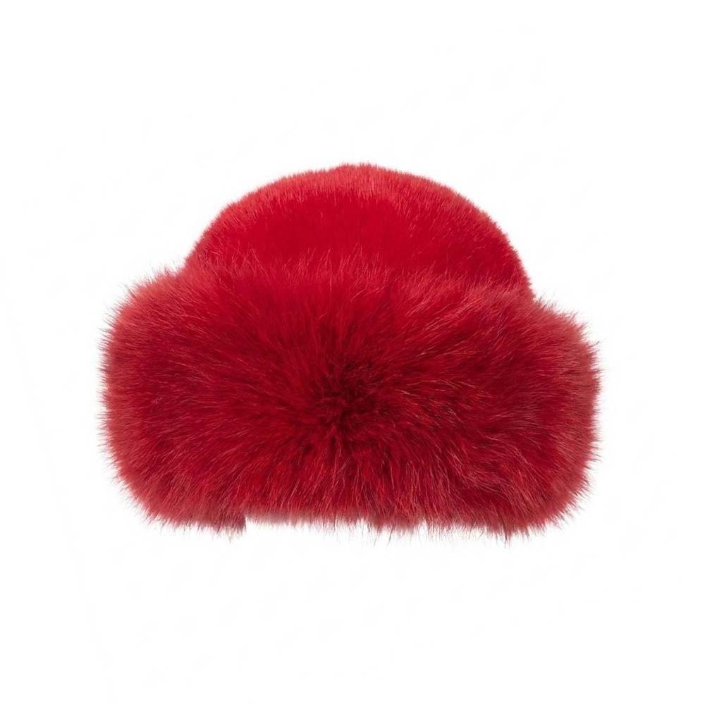 Thick Plush Fluffy Trapper Cap Round Top Plush Bucket Hats Christmas Fur Hat  Ladies