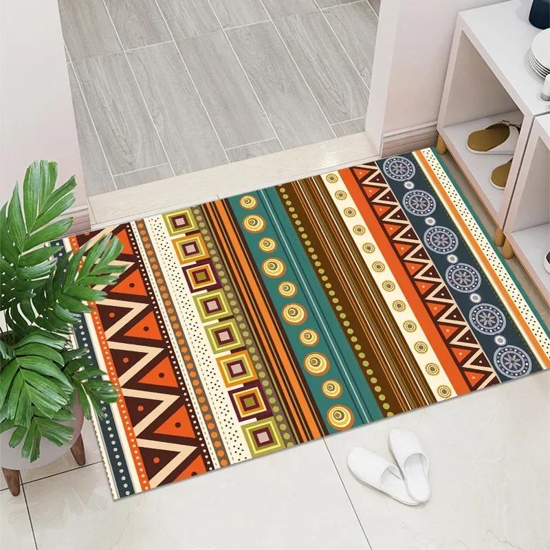 1PC Vintage Red Living Room Rug Area Rug Washable Boho Rugs Carpet Non-Shedding Throw Rug for Farmhouse Indoor Kids Playroom