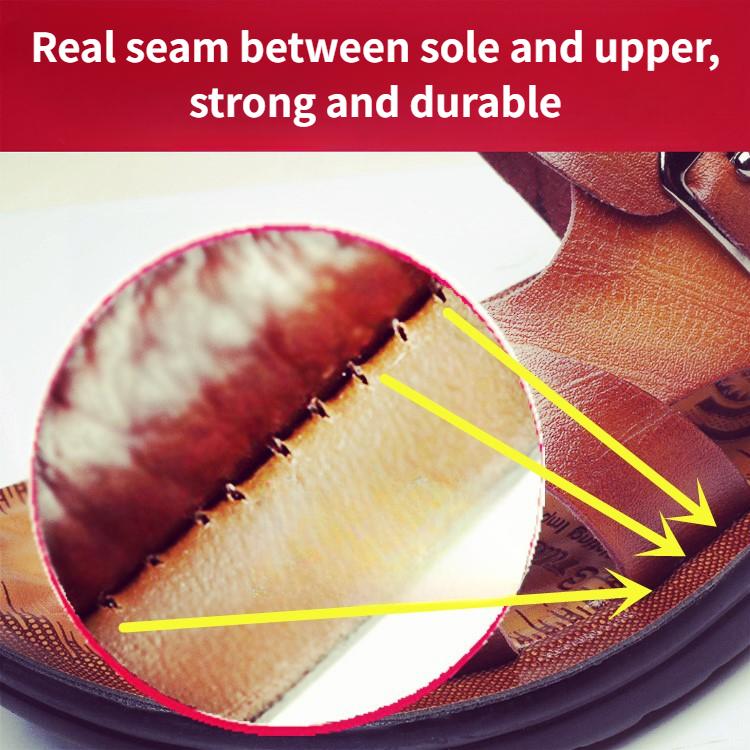 Sandály z hovězí kůže Pánské plážové boty Letní řízení Prodyšná Pánská móda Protiskluzové Pantofle z pravé kůže z mikrovlákna Pánské