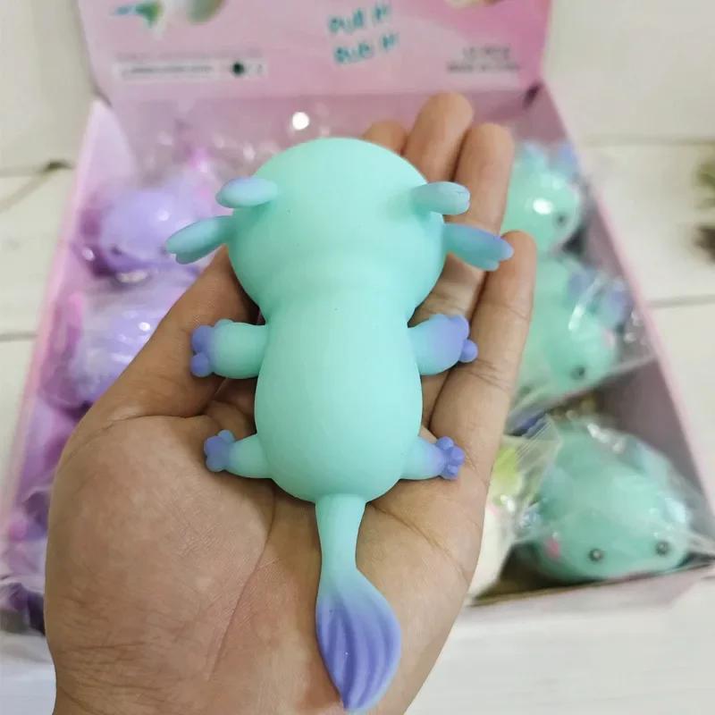 1/4ks Axolotl Mačkací Míček Roztomilá Ryba Relax Kreslený Antistres Mačkací Úleva od Stresu Pomalé Vracení Do Původního Tvaru Pro Dospělé Děti Pružné Hračky