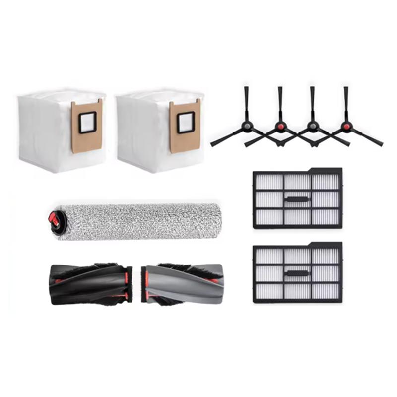 

A78E-10PCS For Eufy Omni E25 / E28 Vacuum Cleaner Spare Parts Vacuum Main Brush Roller Brush Side Brush Dust Bag Filter