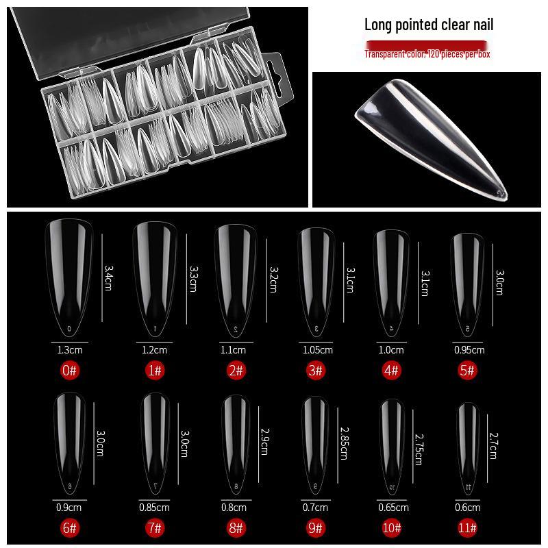 120 Seamless Transparent Ultra-Thin Long Oval, Ballet, Stiletto, and Rectangular Nail Tips