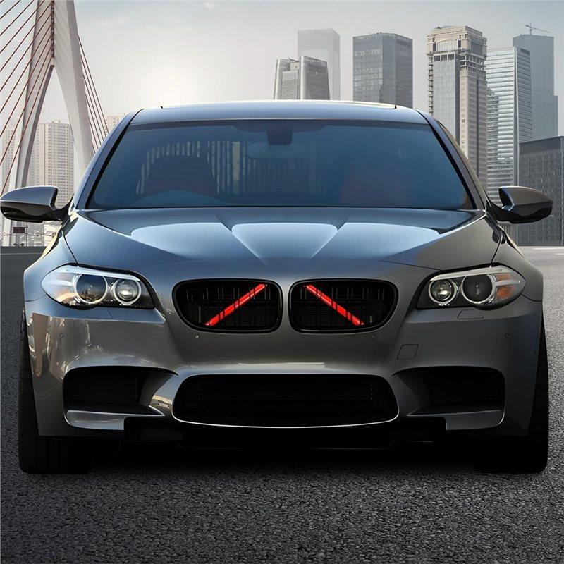 Front Grill erts Trims For BMW 5 6 7 Series X1 X2 Grille Decorative Strips V Bar Brace Trim Covers Accessories Red
