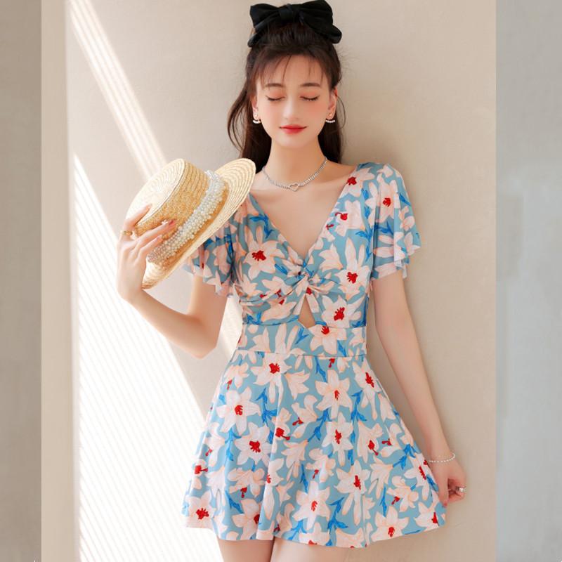 

Женский купальник Fairy, цельный, боксеры, простой, утягивающий, корейский, большого размера, свежий, утягивающий, женский купальник из горячих источников