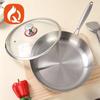 304 Stainless Steel Non-Stick Wok - Flat-Bottomed, No Coating, Low-Smoke, Three-Layer Cookware