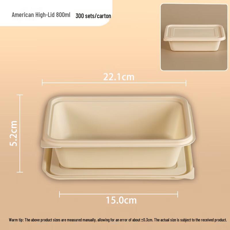 Hujian Biodegradable 800ml Takeout Meal Containers