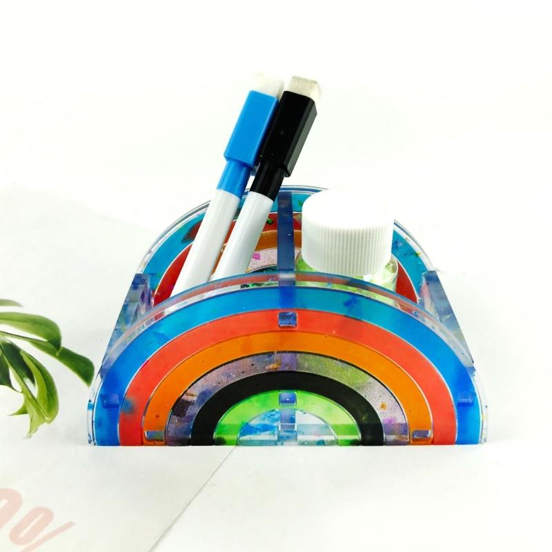 Multipurpose Rainbow Pen Holder Silicone Mould Versatile Castes Set for Home and Office Decoration and Jewelry Storage
