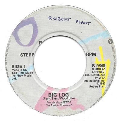 Disque 7 pouces ROBERT PLANT - Big Log B9848 WEA 1983 UK Rock Occasion