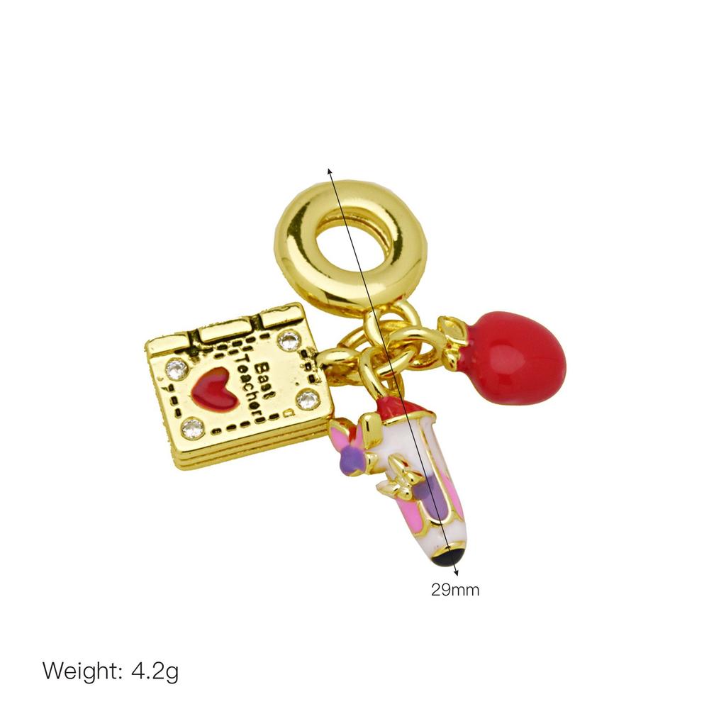 Couple Motorcycle Pizza Camera Hair Blooming Notepad Diy Panjiadora Pendant Colored Drip Oil Bracelet