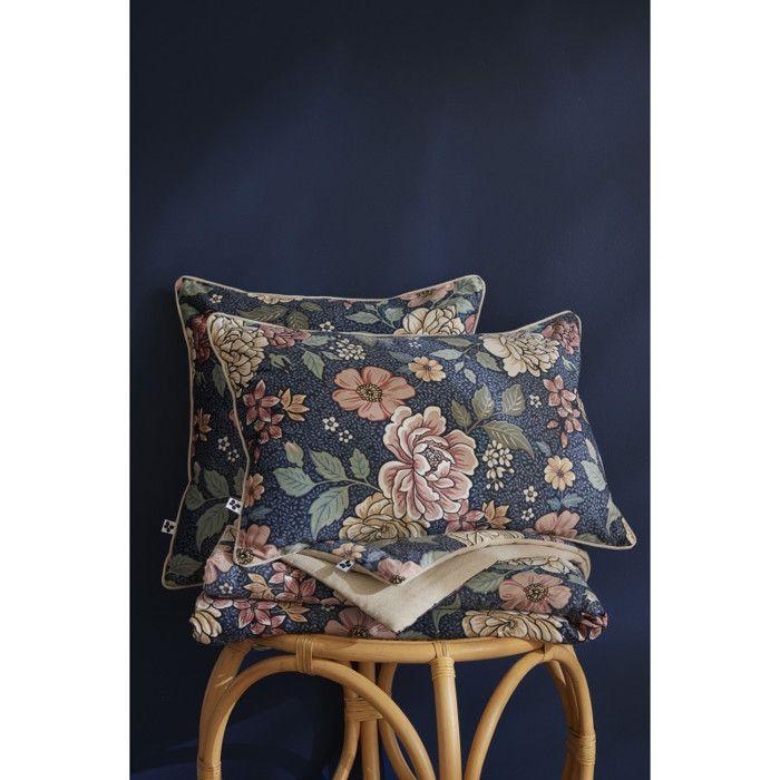 Coussin déhoussable 40 x 60 cm "Augustine" Velours imprimé l'Effet Papillon