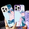 Anime L-Link Clicks Phone Case For iPhone 16 15 14 13 12 11 Pro Max White Purple Matte Laser Metallic Aurora Funda