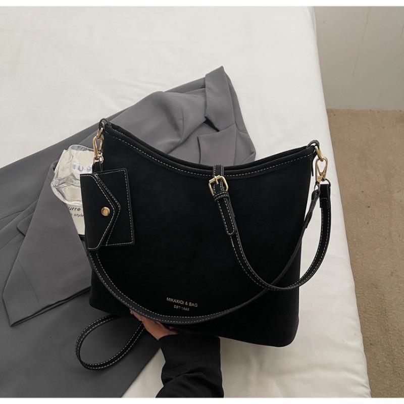 Ретро-сумка, Универсальная сумка через плечо, Вместительная сумка-тоут для commuters чёрный