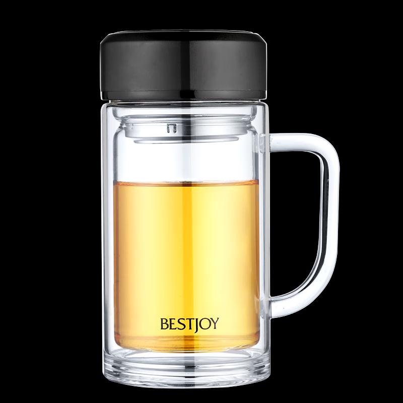 Fuguang Mingya Double-Layer Glass Office Tea Cup 520ml