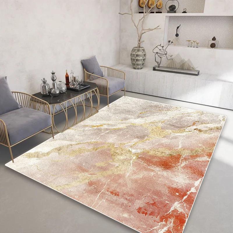 Modern Luxury Marble Carpets for Living Room Abstract Decoration Sofa Area Rug Easy Clean Bedroom Lounge Rugs Non-slip Table M