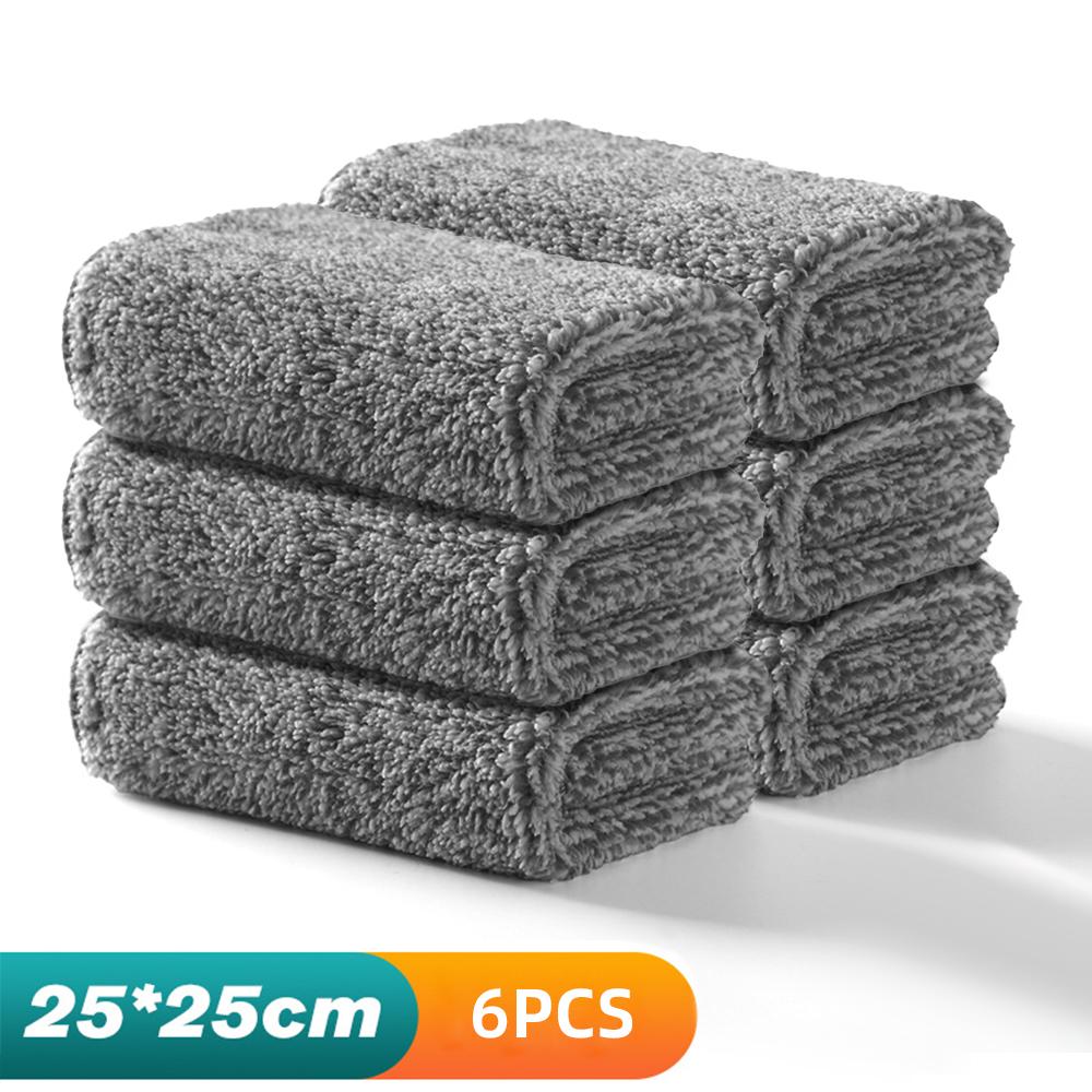 

2/4/6 шт. кухонное ежедневное полотенце для посуды из микрофибры, утолщенное, волшебная салфетка для уборки, впитывающая губка, антижировые тряпки для протирки
