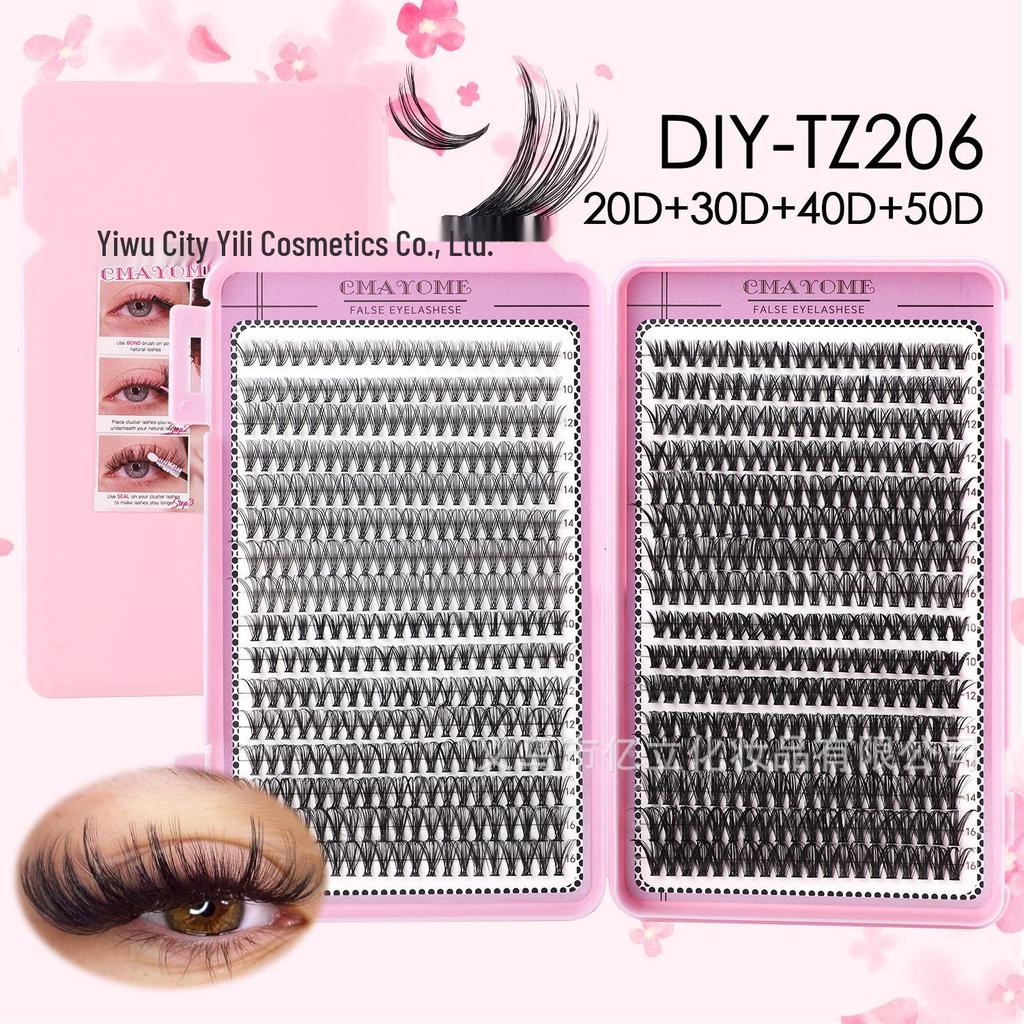 640 Clusters DIY Individual False Eyelashes: 10-100D, 10-16mm Dense, Curled, Segmented Style