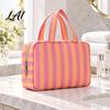 Multifunctional Organizer for Daily Essentials Stripes Travel Toiletry Bag 4 Compartments Waterproof Makeup Foldable Shower Kit Camping And Gym Case,