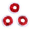 1/3/6Pcs Christmas Hair Ties Red White Velvet Hair Scrunchies Elastic Hair Band Ponytail Holder Glitter Sequins Snowflakes Hair Ropes