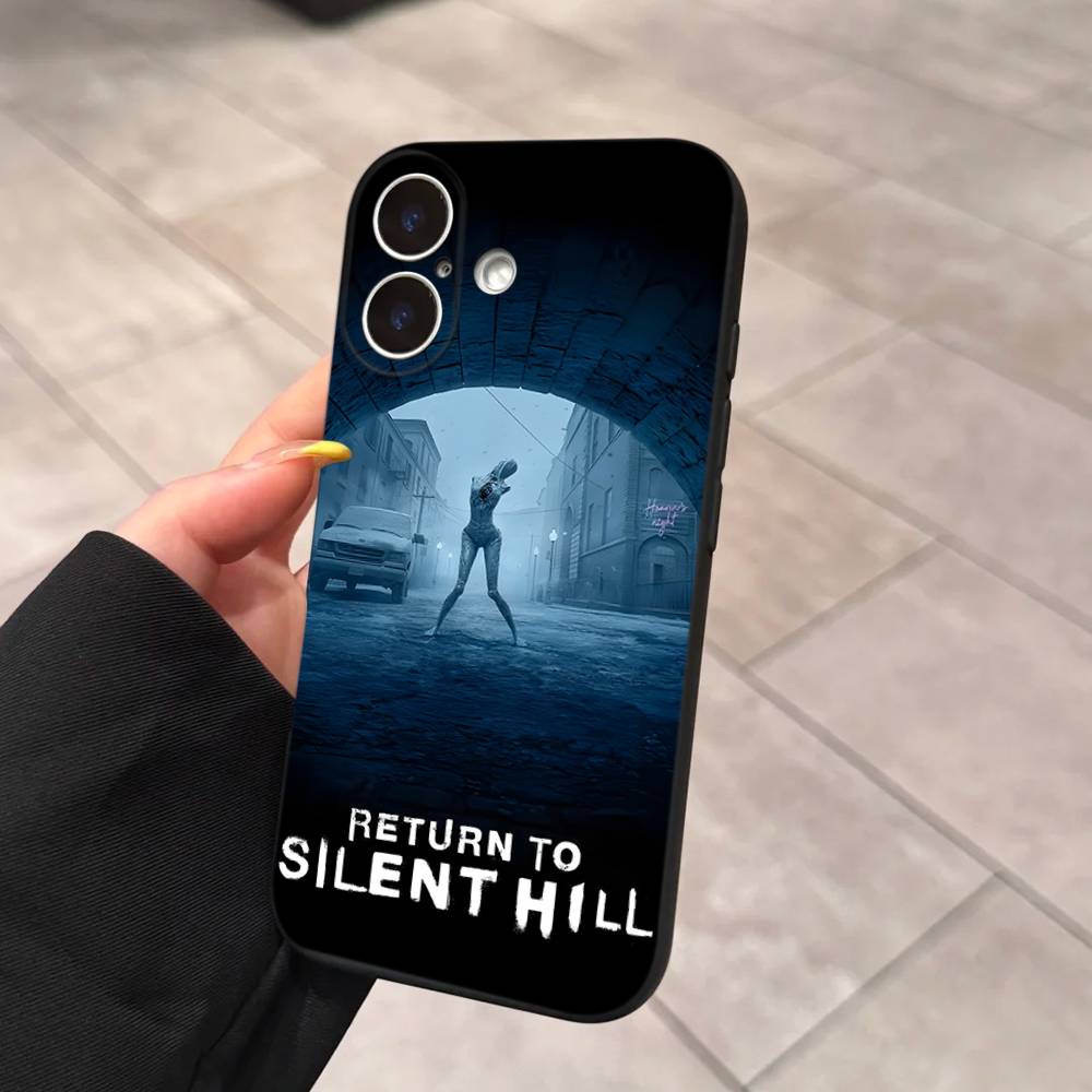Horror Games S-Silent H-Hill Phone Case For IPhone 17 16 15 14 13 12 11 Pro Max Plus Mini Silicone Black Cover