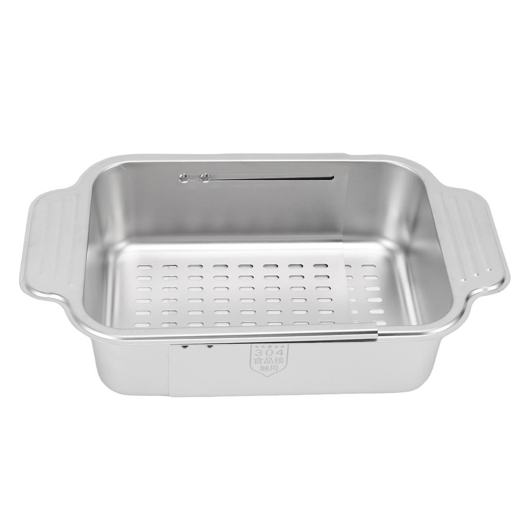 Over The Sink Strainer Extendable 304 Stainless Steel Over The Sink Colander for Kichen Washing Vegetables Fruits L