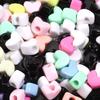 100pcs/lot 12x9mm Acrylic Heart Beads Colorful Large Hole Loose Beads For DIY Handmade Bracelet Earrings Jewelry Making Supplies