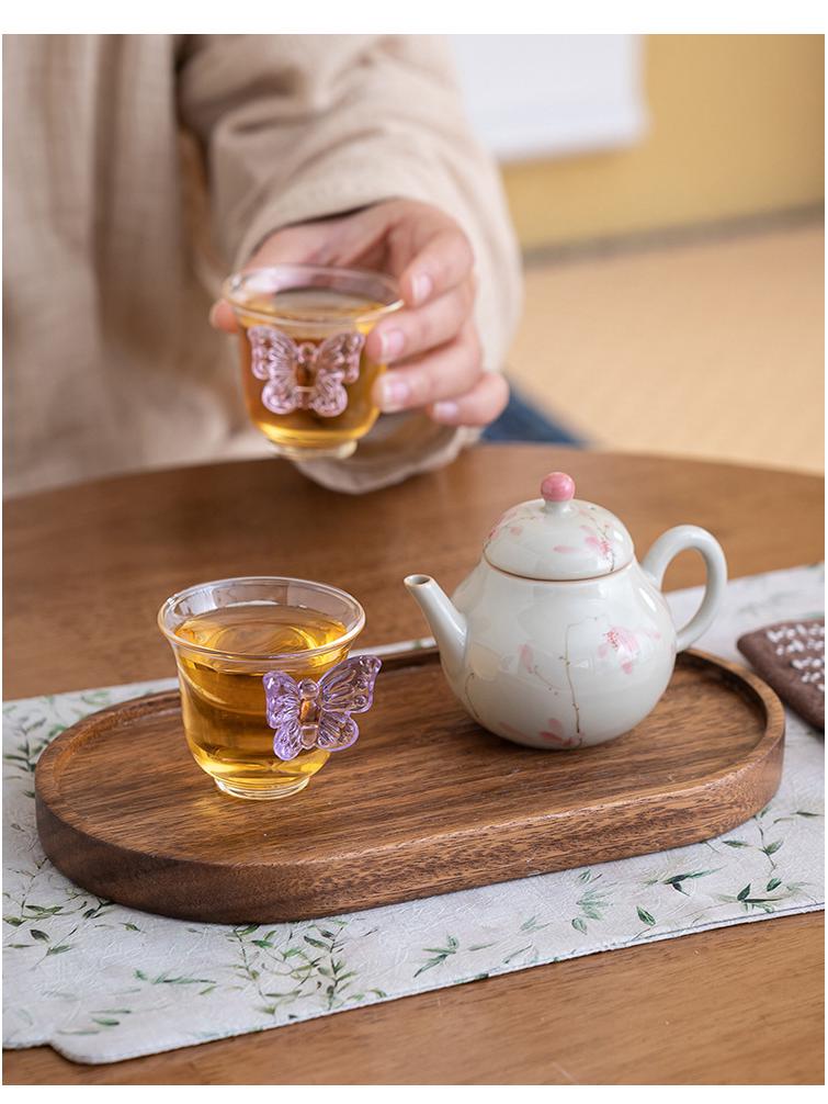 Xipei Magnesium Butterfly Dudu High Borosilicate Glass Tea Tasting Cup - Exquisite Women's Tea Ceremony Cup