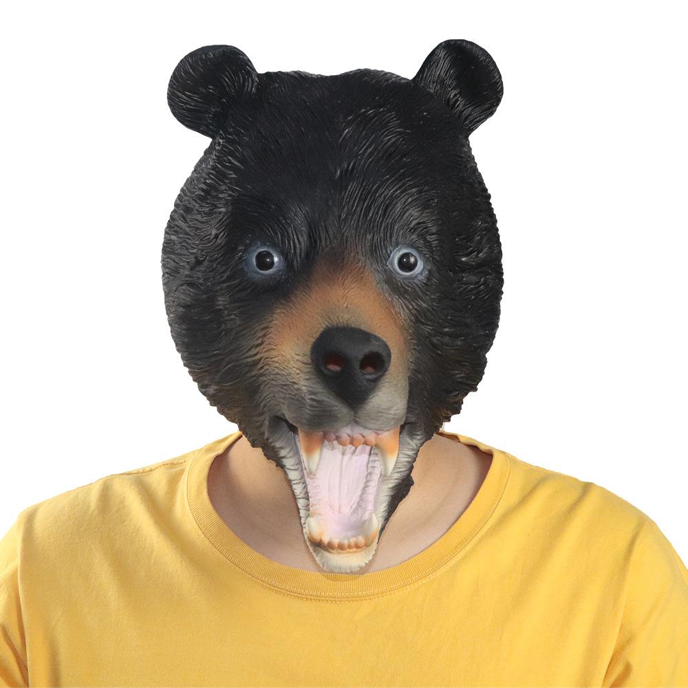 Bear mask headgear Cute polar bear mask cat hood Halloween cosplay Animal head mask Black Bear