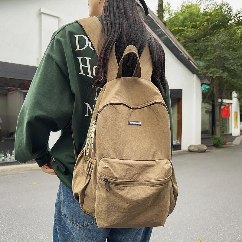 Schoolbag1011 new trendy backpack female Hong Kong style retro schoolbag male Japanese large capacity high school student college student backpack