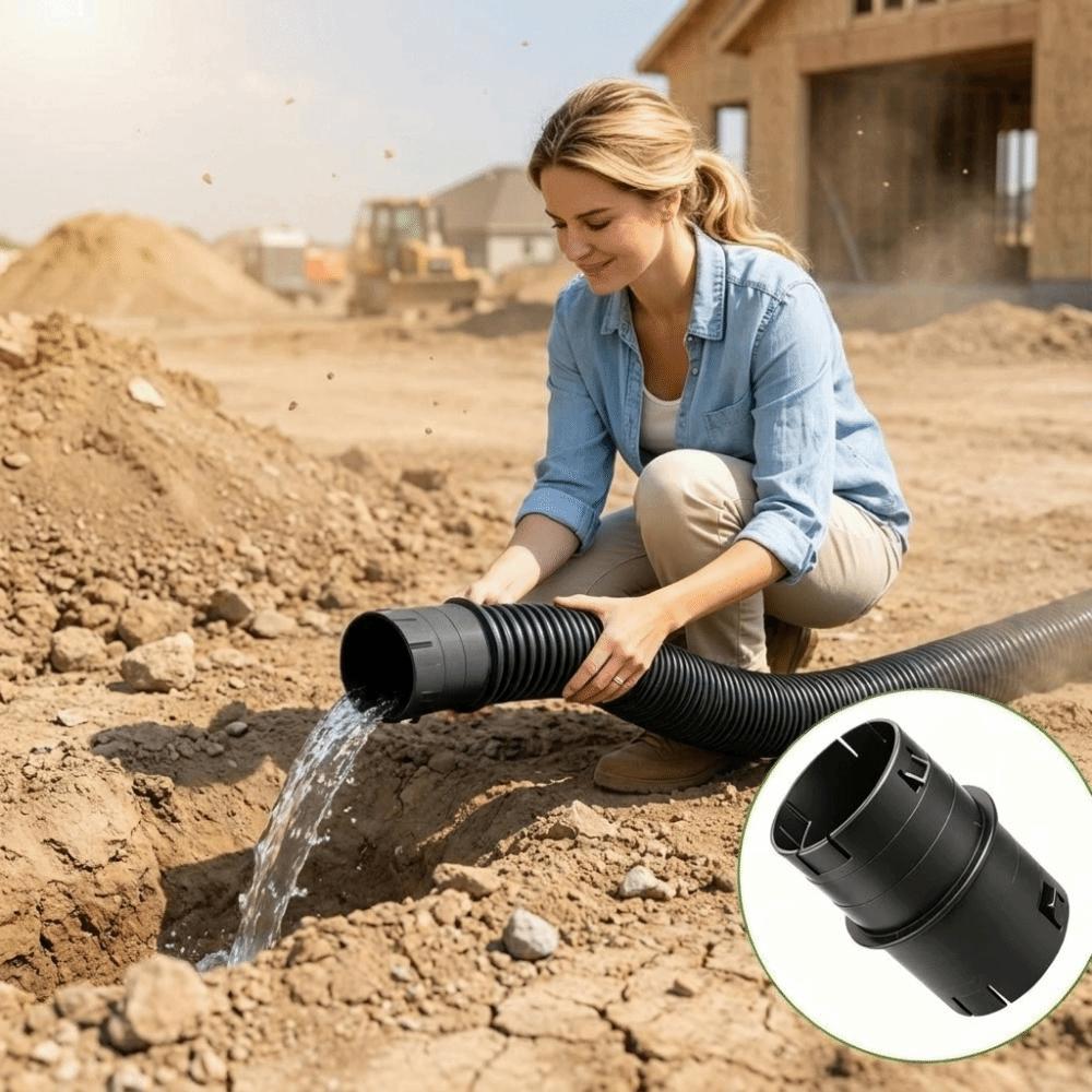 4-inch Pipe Internal Coupling Durable Drainage Adapter Fitting PVC Pipe Joint Corrugated  Boat