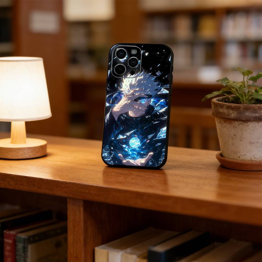 

Чехол для телефона Сатору Годжо для iPhone 17,16,15,14,13,12,11 Plus,Pro Max,XS, Мягкий силиконовый черный чехол iPhone16