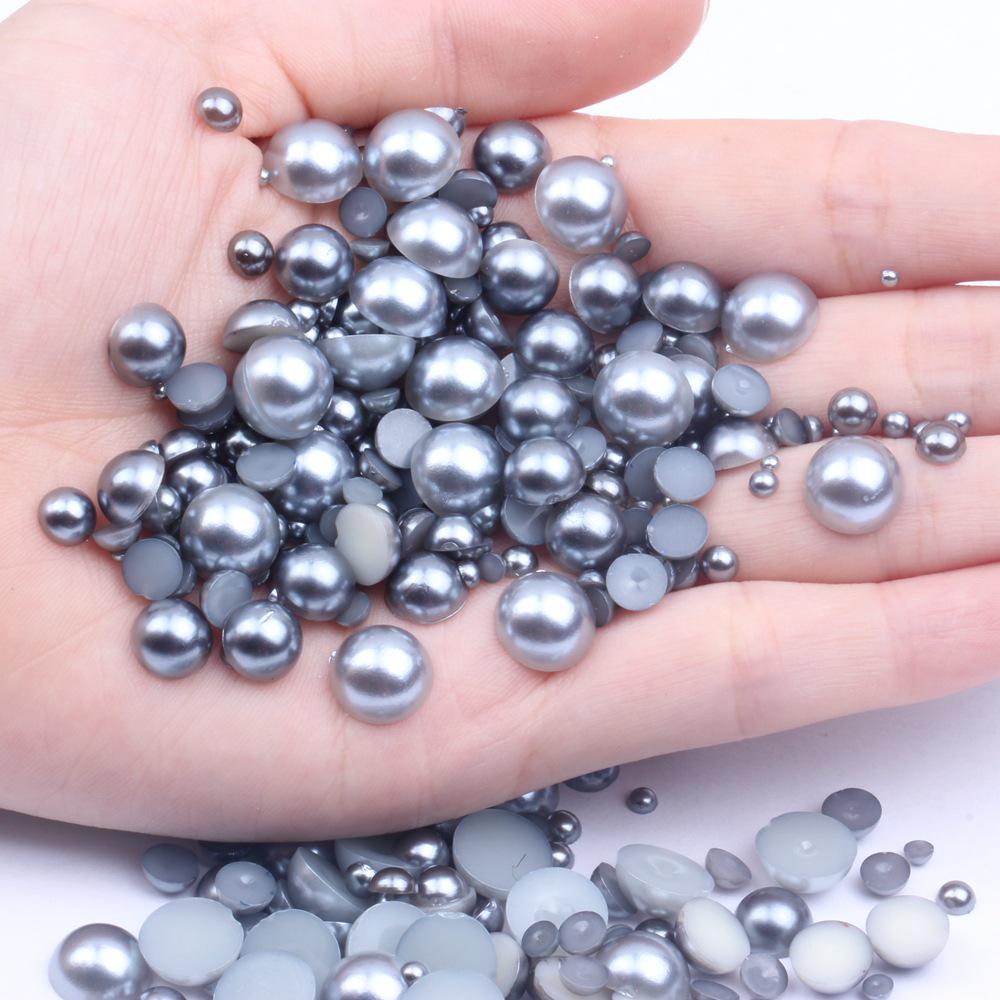Colorful Flat-Bottomed Semi-Round ABS Imitation Pearls, 2-10mm, Mixed Sizes, 1000 Pieces for DIY Jewelry