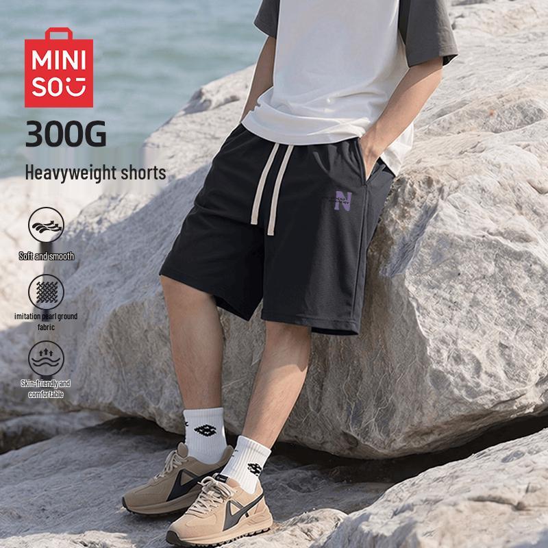 MINISO Men s American Style Loose Fit Straight Summer Shorts XL