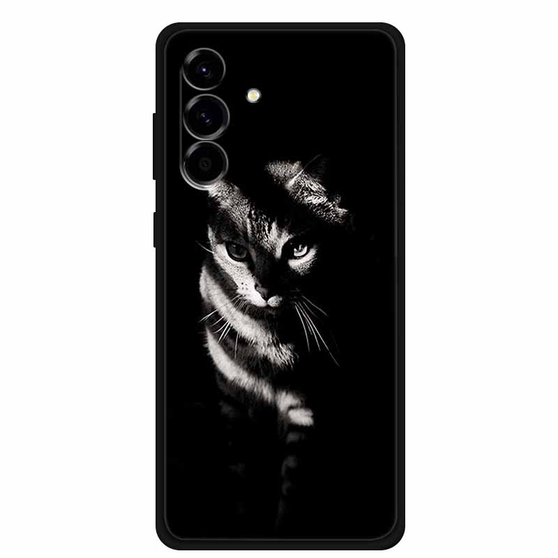 For Samsung Galaxy S25 FE 5G Case Soft Silicone TPU Black Phone Cover For Galaxy S25 FE 5G Protective Cartoon Bumper Coque S25FE