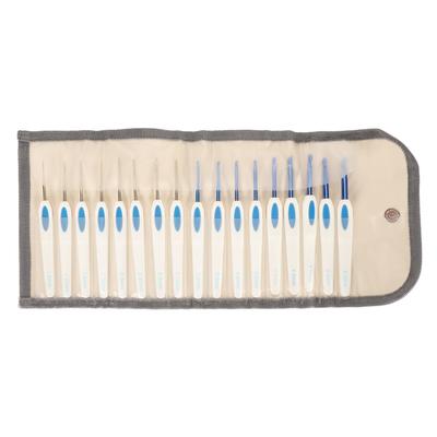 17 Stück Häkelnadeln Set Aluminium Ergonomische Häkelnadeln mit Etui DIY Handstrick Kunstwerkzeuge für