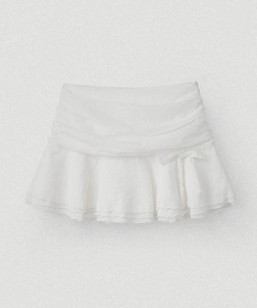 Retera Ribbon Mini Skirt_Ivory