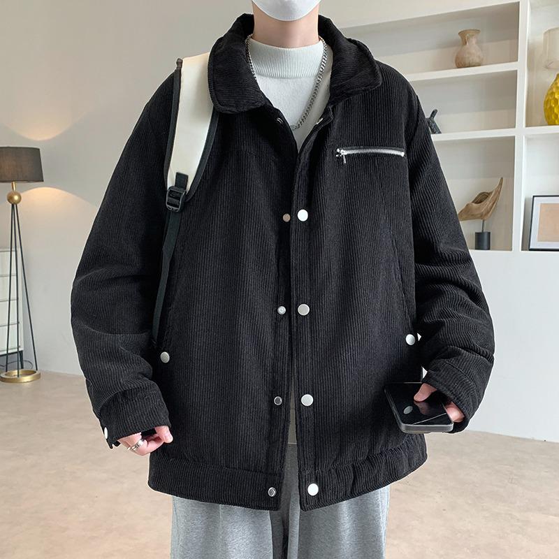 Men's Plus Size Casual Korean Lapel Cardigan Jacket for Autumn and Winter